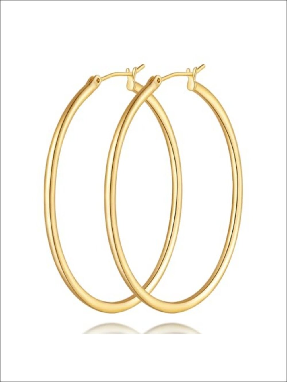 14K Gold Plated Hoop Earrings for Women Minimalist Hypoallergenic